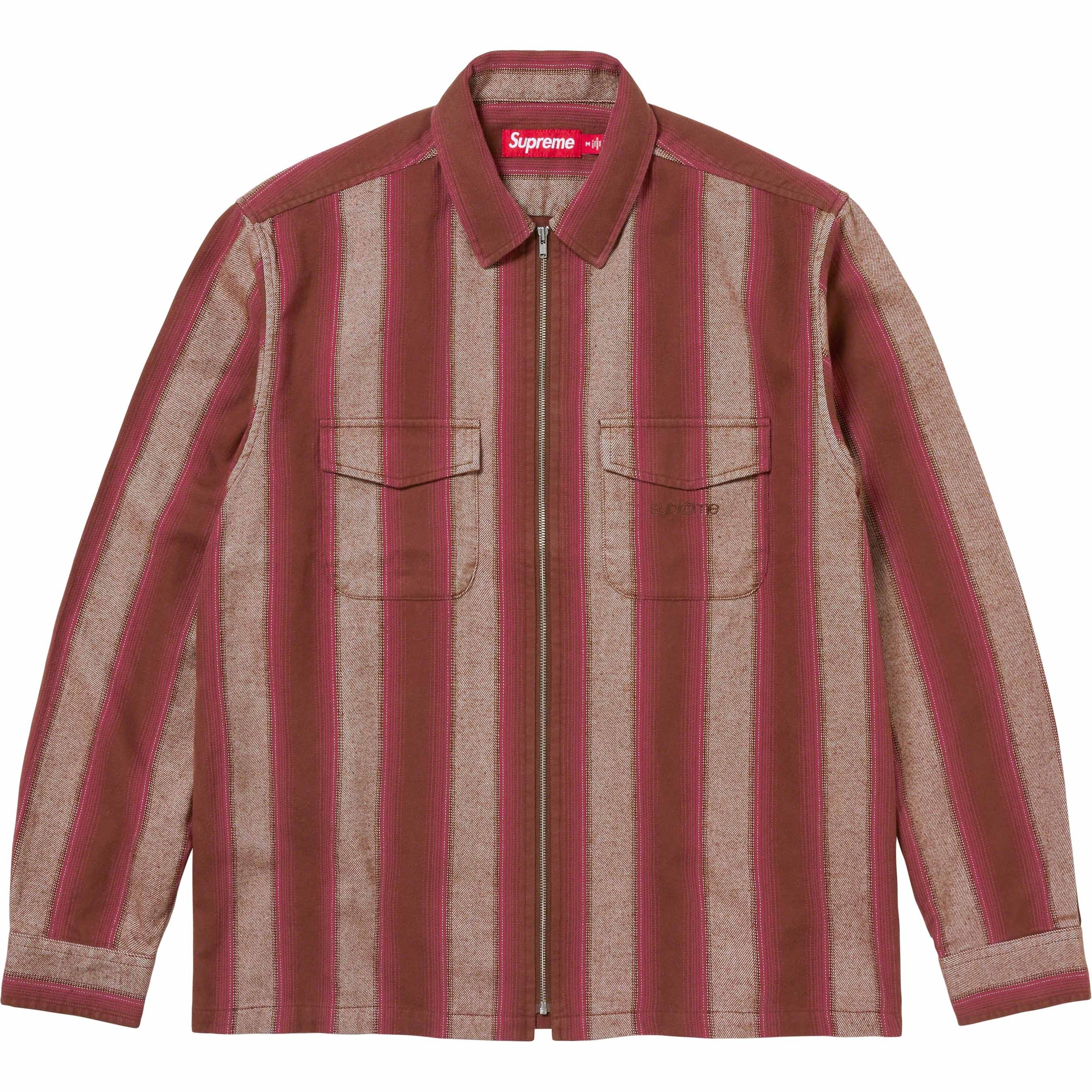 Stripe Flannel Zip Up Shirt view 10